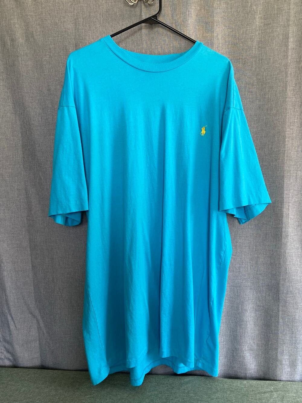 Polo Ralph Lauren Men's Large Tall  Blue T Shirt Yellow Pony LT Big & Tall